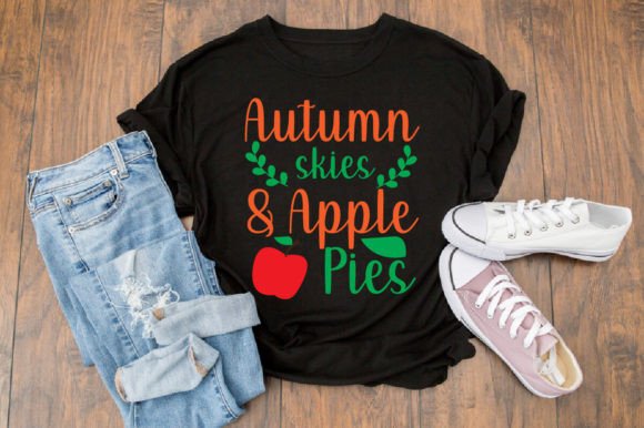 Autumn Skies Apple Pies T-Shirt Design