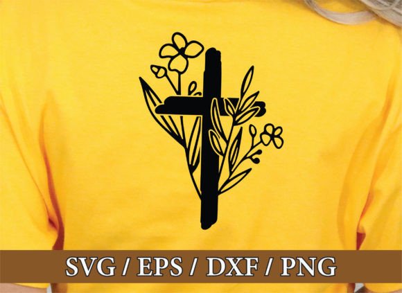 Cross Flower Vector Design for Graphics & T-Shirt Designs