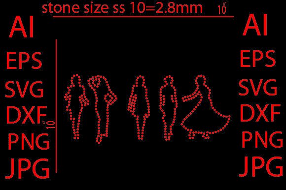 Lady Rhinestone T-shirt Design: Graphics & Print Templates