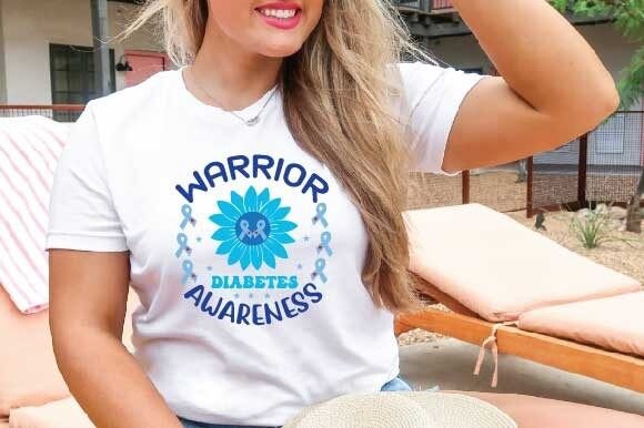 Warrior Diabetes Awareness Svg: Graphics for T-Shirt Designs